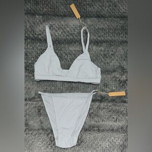 SKIMS Fits Everybody Triangle Bralette and Panty Set - Moonstone